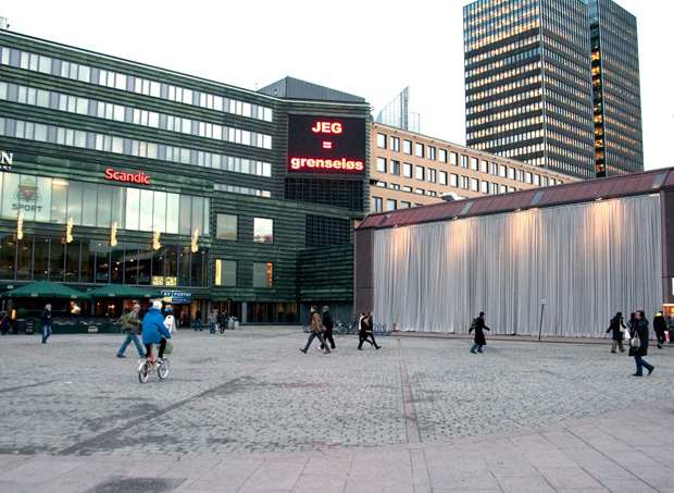 billboard at Oslo Central Station